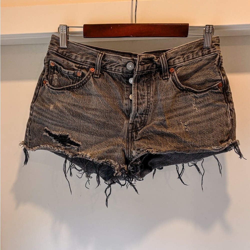 Levi's black Distressed Jean Shorts